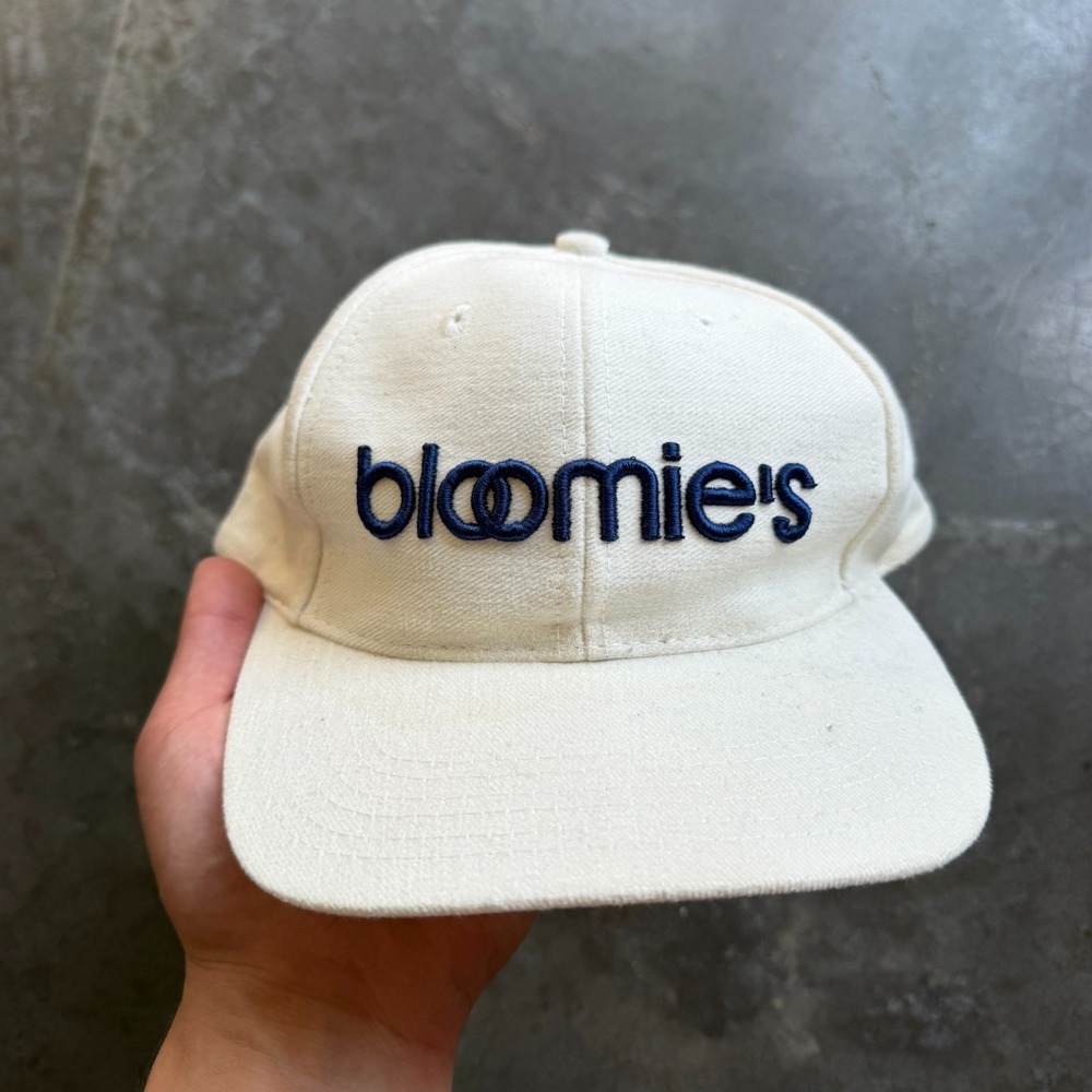 Vintage RARE 80s Bloomingdales Bloomies Snapback Hat Cap Spellout OSFA